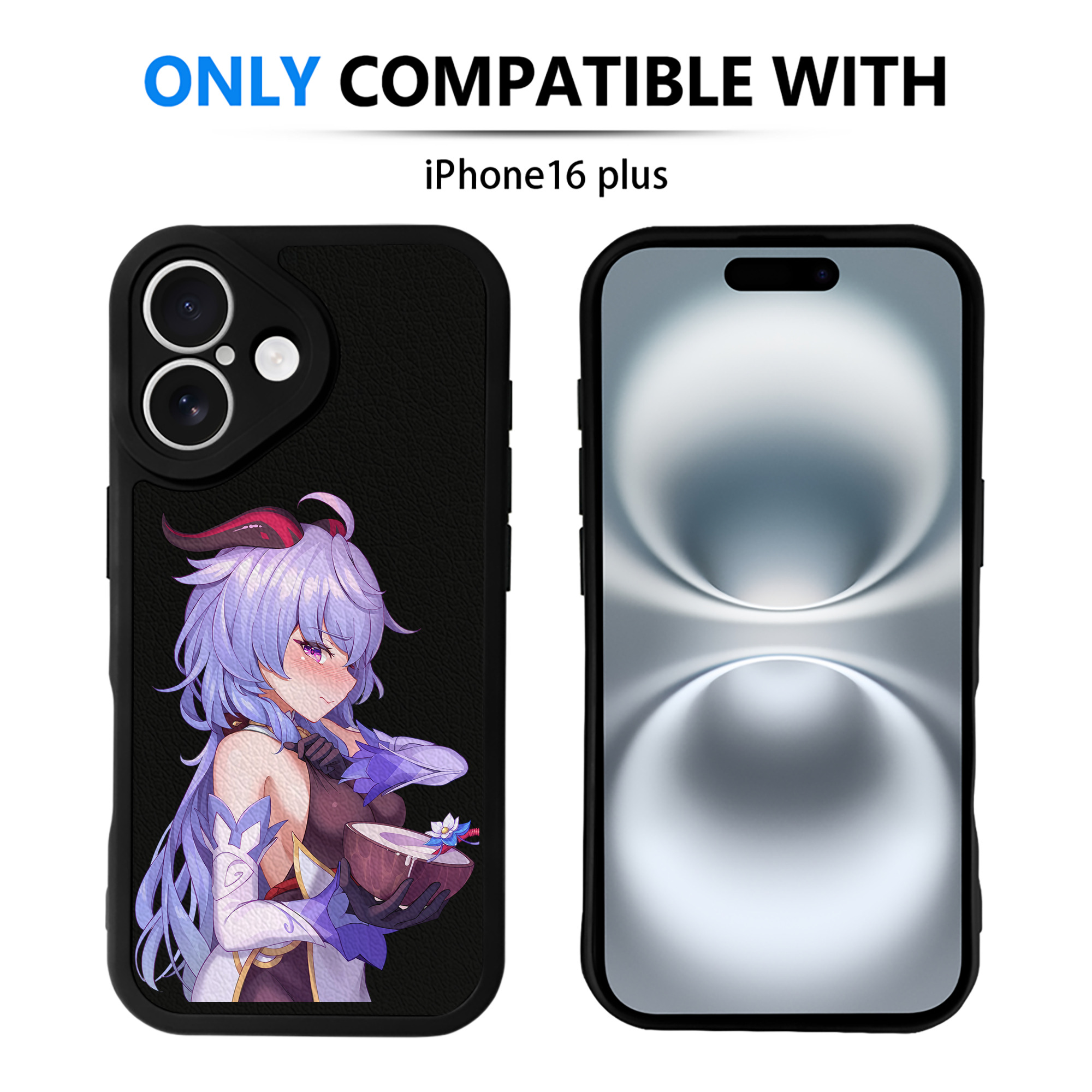 げんし神 甘雨 かんう genshin Ganyu 【iPhone 16シリーズ対応】シリコンスマホケース（レザー調） 材質：シリコン